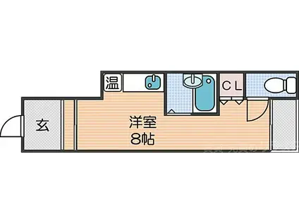 大阪メトロ四つ橋線 花園町駅 徒歩6分 2階建 築55年(ワンルーム/1階)の間取り写真