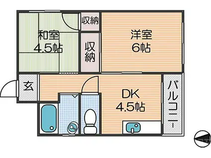 茜マンション(2DK/2階)の間取り写真