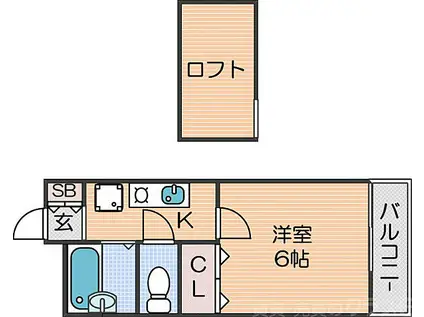 ハイム北加賀屋(1K/1階)の間取り写真