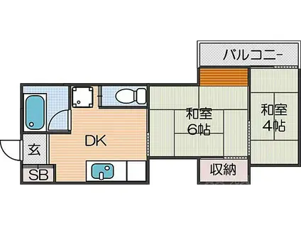 マンションサンエース(2DK/3階)の間取り写真