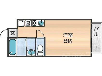 墨江728ハイツ(ワンルーム/3階)の間取り写真