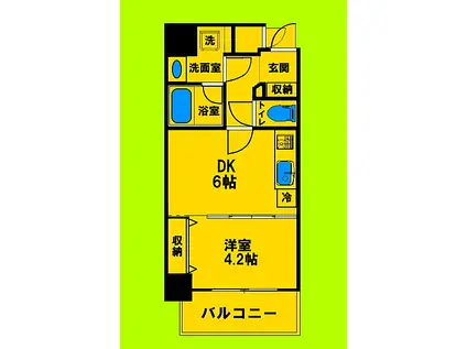 大阪メトロ御堂筋線 江坂駅 徒歩5分 14階建 築9年(1DK/13階)の間取り写真