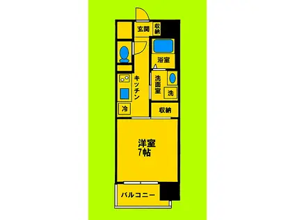 大阪メトロ御堂筋線 江坂駅 徒歩5分 9階建 築16年(1K/9階)の間取り写真