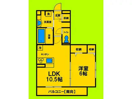 JR東海道・山陽本線 立花駅 徒歩19分 3階建 築13年(1LDK/1階)の間取り写真