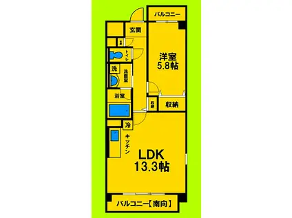 JR福知山線 塚口駅(ＪＲ) 徒歩14分 6階建 築13年(1LDK/5階)の間取り写真