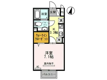 山陽電鉄本線 妻鹿駅 徒歩18分 2階建 築11年(1K/1階)の間取り写真