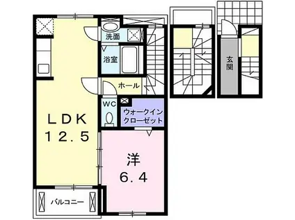 JR播但線 野里駅 徒歩42分 3階建 築6年(1LDK/3階)の間取り写真