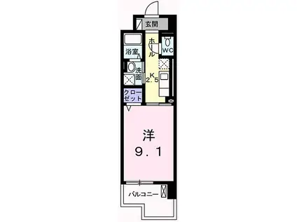 JR姫新線 播磨高岡駅 徒歩21分 6階建 築7年(1K/6階)の間取り写真