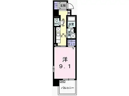 JR姫新線 播磨高岡駅 徒歩21分 6階建 築7年(1K/3階)の間取り写真