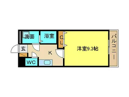 山陽電鉄本線 飾磨駅 徒歩5分 3階建 築23年(1K/3階)の間取り写真