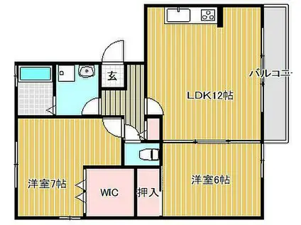 コスモ林(2LDK/3階)の間取り写真