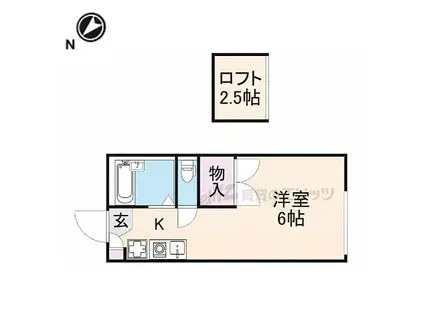 フェリス小泉(1K/1階)の間取り写真