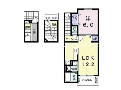 京阪本線 大和田駅(大阪) 徒歩15分 3階建 築11年(1LDK/3階)の間取り写真