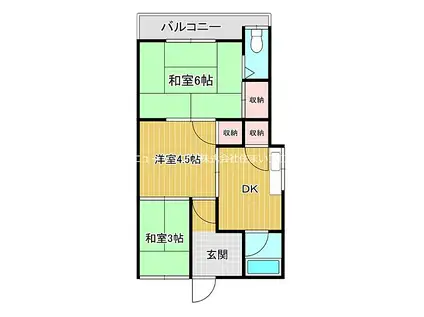 京阪本線 萱島駅 徒歩13分 1階建 築59年(3DK)の間取り写真