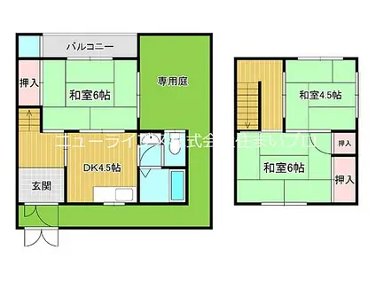 京阪本線 大和田駅(大阪) 徒歩10分 2階建 築44年(3DK)の間取り写真