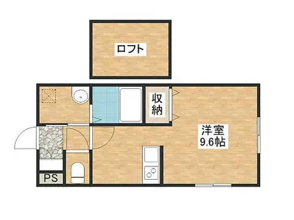 JR草津線 三雲駅 徒歩76分 2階建 築2年(ワンルーム/2階)の間取り写真