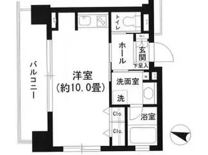 都営大江戸線 春日駅(東京) 徒歩3分 16階建 築20年(ワンルーム/6階)の間取り写真