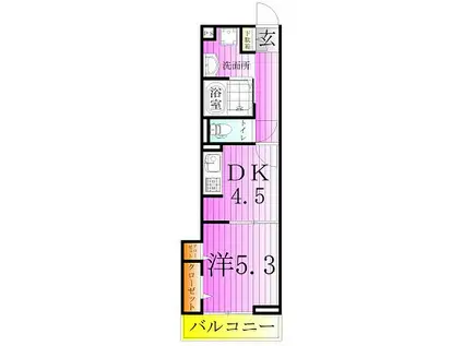 レクシア西新井(1DK/3階)の間取り写真