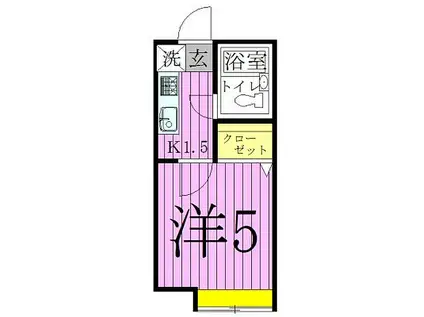 パークヴィレッジ竹ノ塚C(1K/2階)の間取り写真