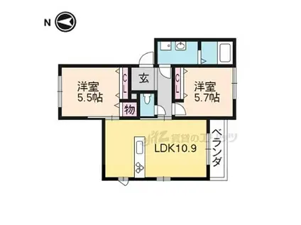 シャーメゾン吉田(2LDK/1階)の間取り写真