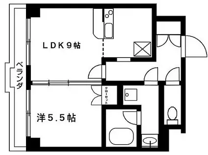 コリンノルド(1LDK/3階)の間取り写真