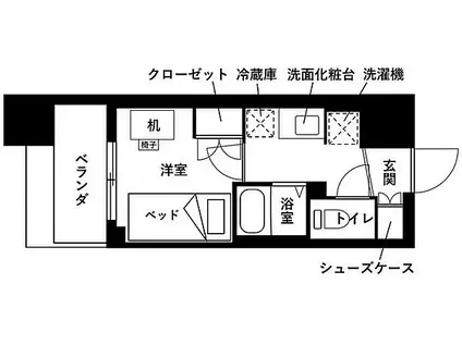 レジディア仙台支倉(ワンルーム/10階)の間取り写真