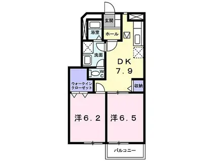 さくらんぼハイツII(2DK/1階)の間取り写真