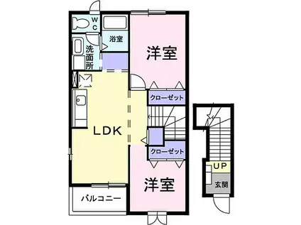 白蔵 IIIA(2LDK/2階)の間取り写真