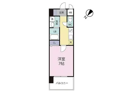 到津の杜 桜花(1K/4階)の間取り写真