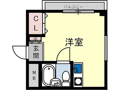 プラットホーム沢良宜(ワンルーム/3階)の間取り写真