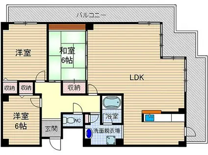 ロイヤル南茨木(3LDK/2階)の間取り写真