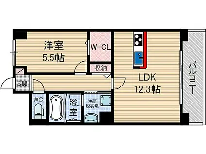 ルオマルーン(1LDK/3階)の間取り写真