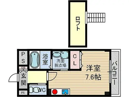 トップ・ティー稲葉(ワンルーム/4階)の間取り写真