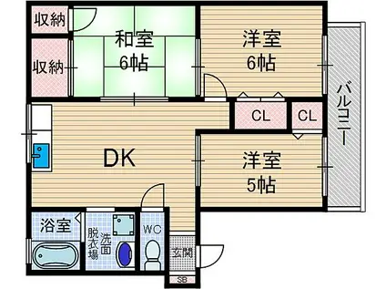 ファミール(3DK/1階)の間取り写真