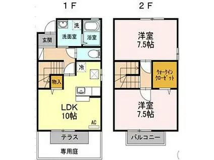 JR予讃線 端岡駅 徒歩38分 2階建 築20年(2LDK)の間取り写真