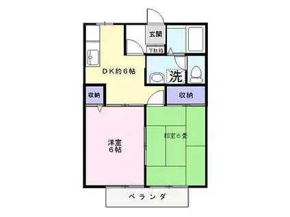 住友ハイツ小手指(2DK/1階)の間取り写真