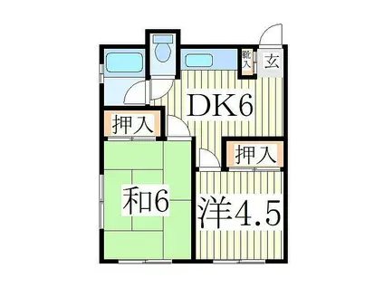 神戸荘(2DK/1階)の間取り写真