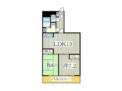 マンションフジフィールド(2LDK/1階)の間取り写真