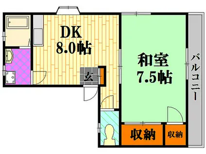 サンシティ三愛(1DK/2階)の間取り写真