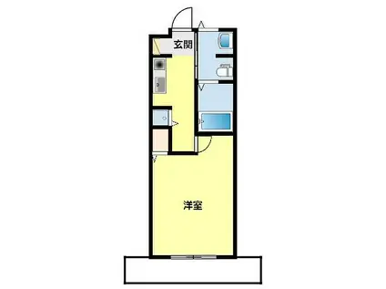 愛知環状鉄道 新豊田駅 徒歩3分 6階建 築20年(1K/3階)の間取り写真
