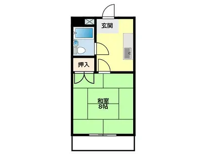 愛知環状鉄道 三河豊田駅 徒歩26分 3階建 築36年(1K/2階)の間取り写真
