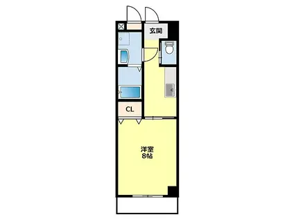 愛知環状鉄道 新豊田駅 徒歩14分 4階建 築19年(1K/4階)の間取り写真