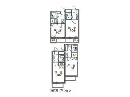 レオパレスRX豊田梅坪(1K/4階)の間取り写真