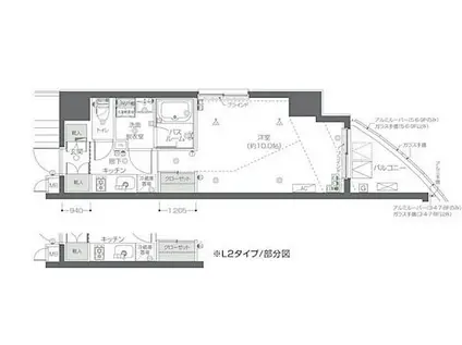 都営大江戸線 若松河田駅 徒歩4分 10階建 築5年(1K/5階)の間取り写真