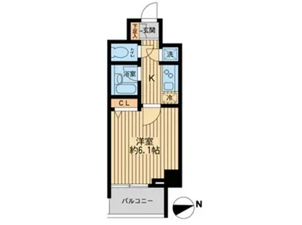 東京メトロ東西線 神楽坂駅 徒歩7分 14階建 築17年(1K/10階)の間取り写真