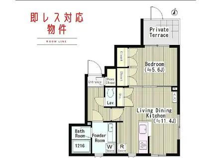 京王線 笹塚駅 徒歩5分 5階建 築8年(1LDK/2階)の間取り写真