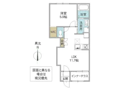 日立市石名坂町アパート工事(1LDK/1階)の間取り写真