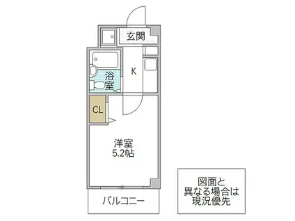 ユナゴパーク(1K/2階)の間取り写真