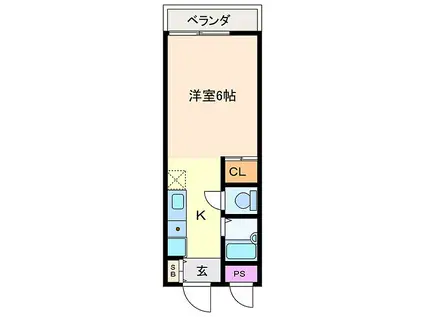 養老鉄道 播磨駅 徒歩5分 2階建 築30年(ワンルーム/1階)の間取り写真