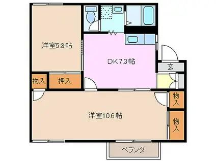リフレ NODA(2DK/2階)の間取り写真